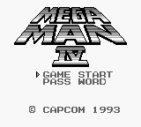 Mega Man IV title screen for GameBoy
